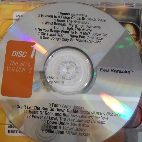Best Karaoke CDs - The 80's Volume 2 - Set of 2 CDs - Picture 2 of 6